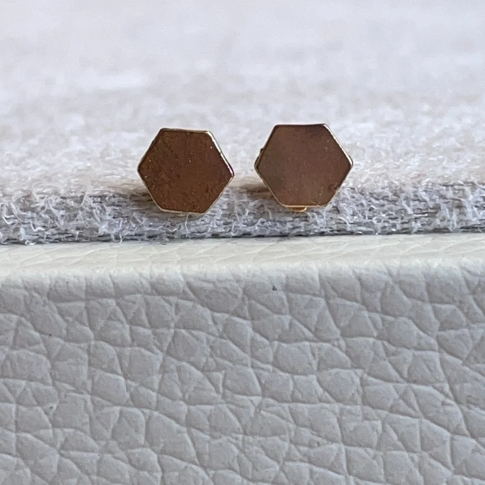 Hexagon stud earrings